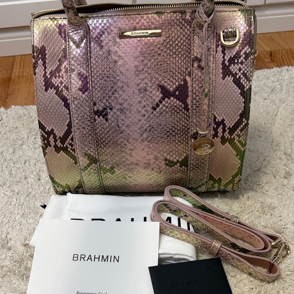 😊NWT Brahmin Small Caroline Blush Belladonna - Picture 9 of 9